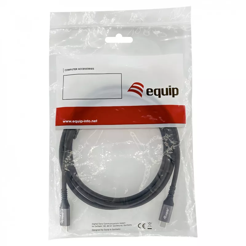 EQUIP USB4 Gen 2x2 C–C-kaapeli 3,0 m, PD 100W, 4K/60Hz, 20Gbps, musta