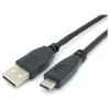 EQUIP USB 2.0 -kaapeli C–A M/M, 0,3 m, USB 2.0 480 Mbit/s, nikkelöidyt koskettimet, musta