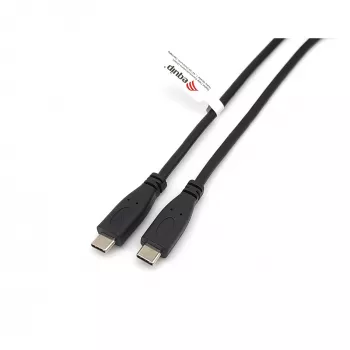 USB-C–USB-C-kaapeli 2.0 EQUIP 128833, 0,5 m, PD 60 W, 0,48 Gbit/s, nikkelöidyt koskettimet, musta
