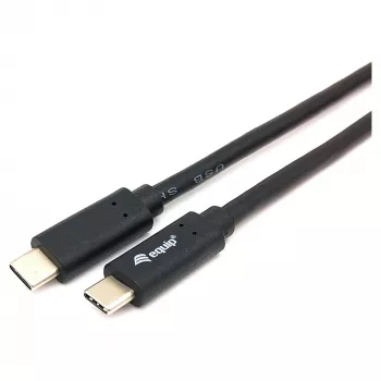 USB-C–USB-C-kaapeli EQUIP 128348, USB 3.2 Gen 1 (5 Gbit/s), PD 60 W, 0,5 m, musta