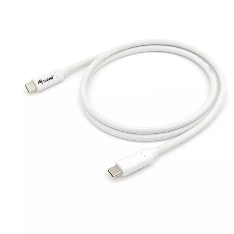EQUIP USB 3.2 Gen 1 Type-C–Type-C-kaapeli 0,5 m PD 60 W 5 Gbit/s valkoinen