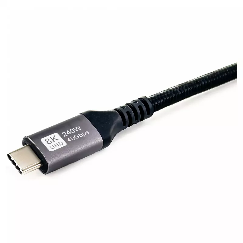 USB4 Gen3x2 C–C-kaapeli EQUIP 128380, 0,5 m, PD 3.1 240W, 40 Gbps, 8K/60Hz, musta