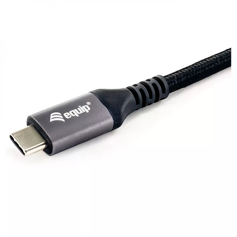 USB4 Gen3x2 C–C-kaapeli EQUIP 128380, 0,5 m, PD 3.1 240W, 40 Gbps, 8K/60Hz, musta