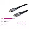 USB4 Gen3x2 C–C-kaapeli EQUIP 128380, 0,5 m, PD 3.1 240W, 40 Gbps, 8K/60Hz, musta