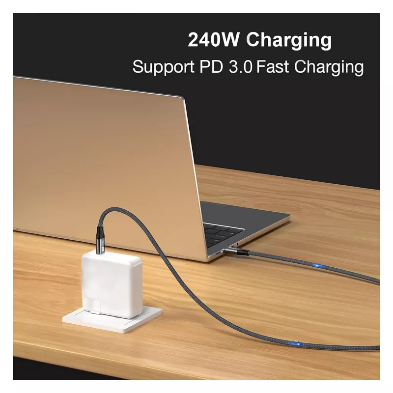 USB4 Gen3x2 C–C-kaapeli EQUIP 128380, 0,5 m, PD 3.1 240W, 40 Gbps, 8K/60Hz, musta