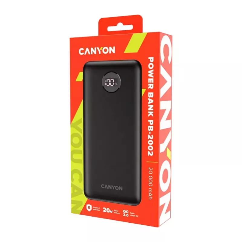 Canyon PB-2002 varavirtalähde 20 000 mAh PD20W musta