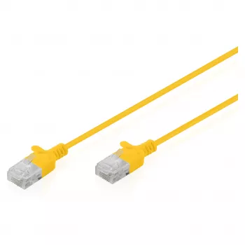 Verkkokaapeli DIGITUS CAT6 U-UTP ohut 0,3 m, keltainen