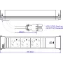 Bachmann 916.506 Power Frame M pistorasia, 3x Schuko, 1x USB-C 30 W, 0,2 m