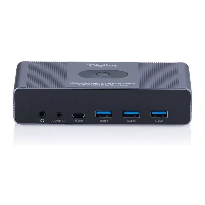 KVM-kytkin DIGITUS DS-12856 USB-C/USB-A 2-porttinen Dual HDMI 4K60Hz (USB 3.2 Gen 1)