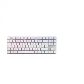 Mekaaninen pelinäppäimistö Cherry MX 8.2 TKL Wireless RGB – Tenkeyless, RF + Bluetooth, AZERTY, 88 näppäintä, valkoinen