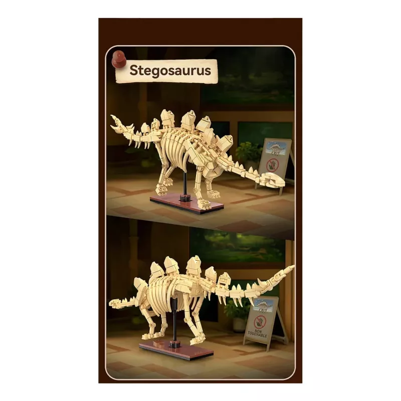 Rakennussarja Jamara CaDA dinosauruksen fossiili Stegosaurus — 297 osaa, ikä 8+, beige/ruskea