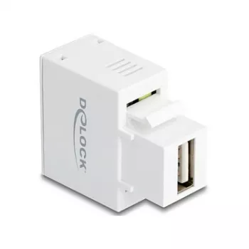 Seinä-Keystone-moduuli DELOCK USB-A-latausliitännällä 5W valkoinen