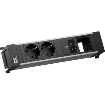 Power Frame -pistorasialista Bachmann BM0024207 2x CEE7/3-pistorasialla, 1x USB-C PD 45W, 1x liitäntämoduuli, 0,2 m kaapeli