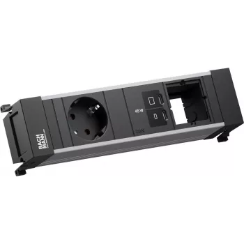 Powerframe-pistorasiamoduuli Bachmann BM0024291 1x CEE7/3, 1x USB-C PD 45W, 1x CM-kaapeli L=0,2m