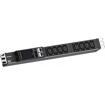 Pistorasialista Bachmann BN ESSENTIAL Metered 19 tuumaa 8×C13, 2,0 m kaapeli, CEE7/7-uros (BM0023691)