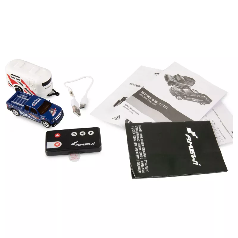 RC-kuorma-auto Amewi 22680 1:64 RTR perävaunulla, sininen