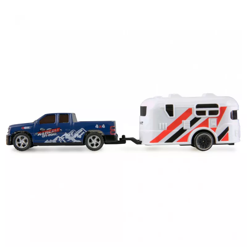RC-kuorma-auto Amewi 22680 1:64 RTR perävaunulla, sininen