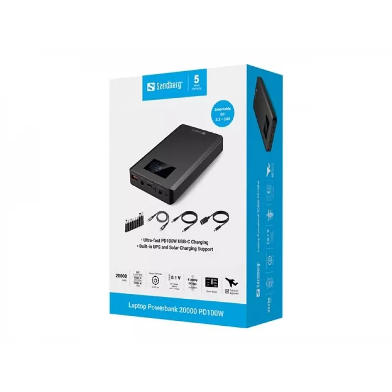 SANDBERG kannettavan virtapankki 20000 PD100W
