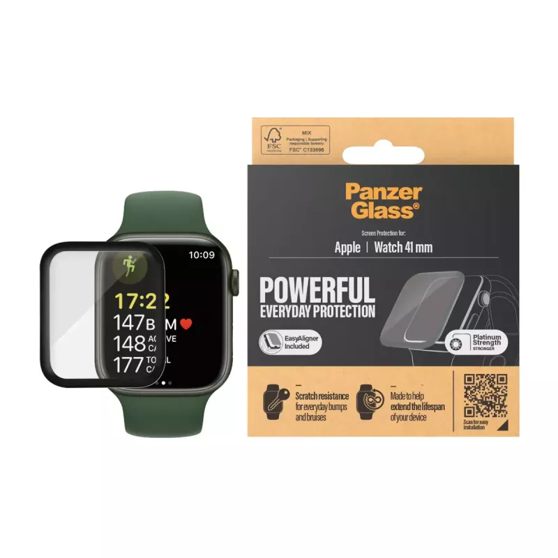 PanzerGlass näytönsuoja Apple Watch Series 8 7 41mm läpinäkyvä