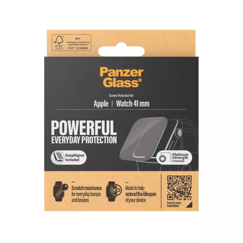 PanzerGlass näytönsuoja Apple Watch Series 8 7 41mm läpinäkyvä