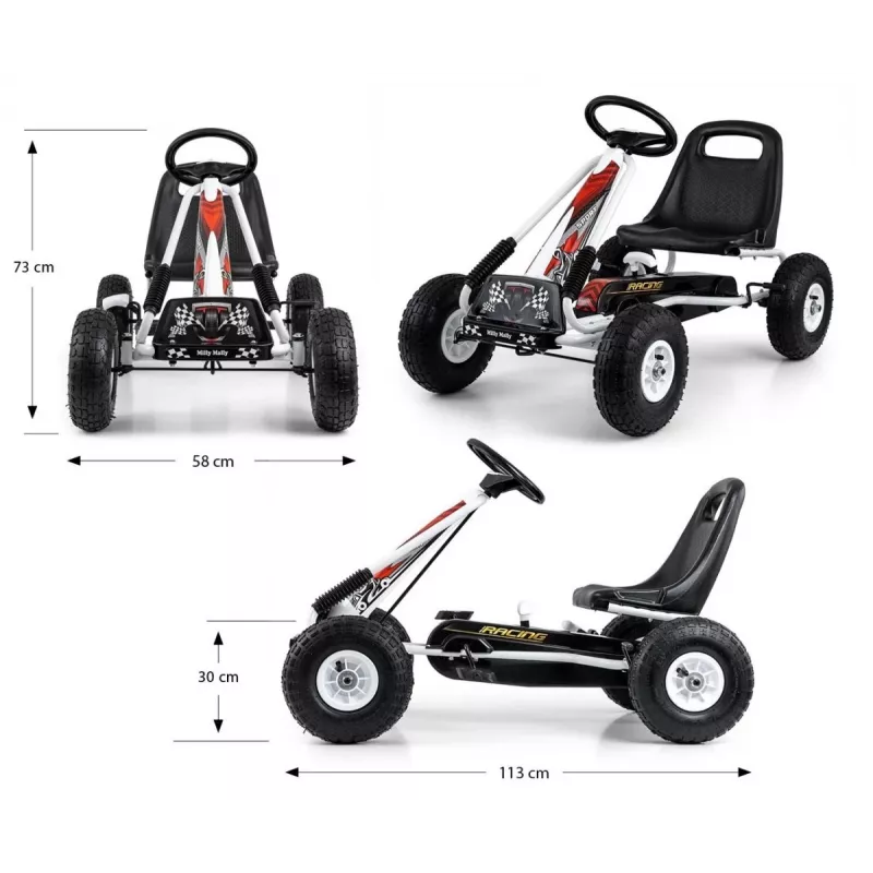 Milly Mally liukukäyttöinen gokart Thor valkoinen