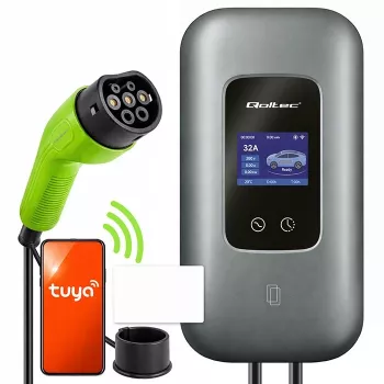Sähköauton latausasema QOLTEC 3-vaiheinen 22 kW 32 A WLAN:lla (malli 52723)