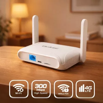 Reititin QOLTEC 56980 – 4G LTE -mobiilireititin Wi‑Fi 6:lla