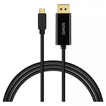 Kaapeli SAVIO CL-207 USB-C - DisplayPort 2,0 m, DisplayPort 1.2 -tuki