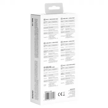 USB-C - DisplayPort-kaapeli SAVIO CL-208 (DisplayPort 1.2, 2 m)