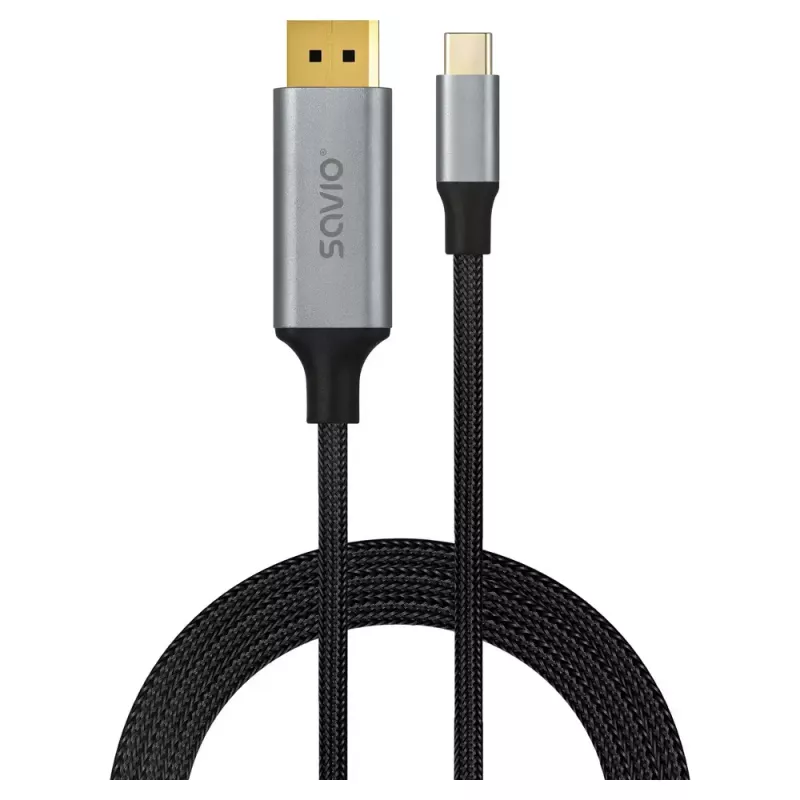 USB-C - DisplayPort-kaapeli SAVIO CL-208 (DisplayPort 1.2, 2 m)