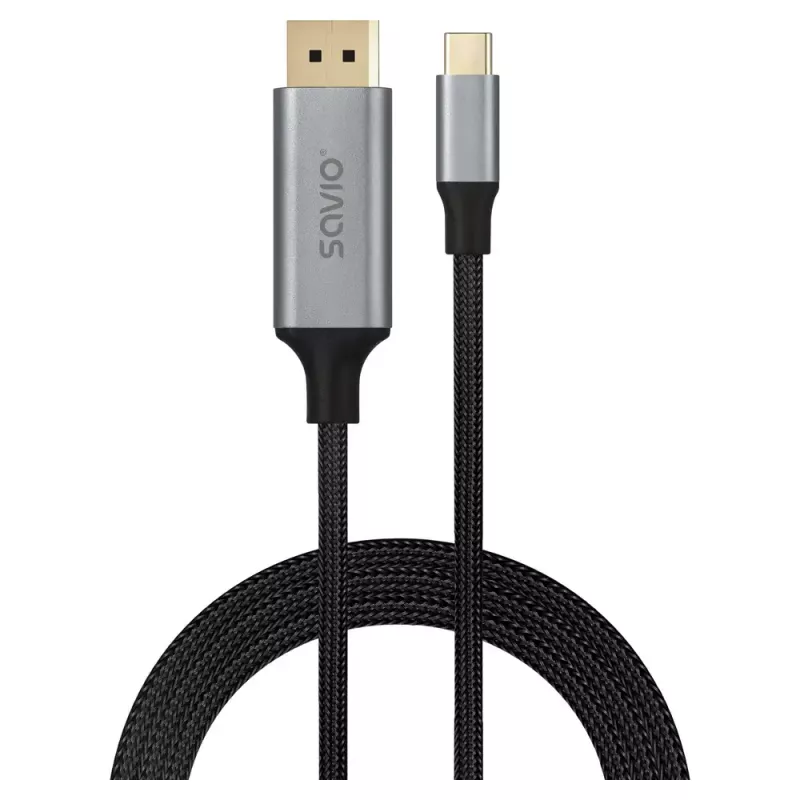 USB-C - DisplayPort-kaapeli SAVIO CL-208 (DisplayPort 1.2, 2 m)