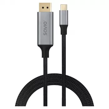 USB-C - DisplayPort-kaapeli SAVIO CL-208 (DisplayPort 1.2, 2 m)