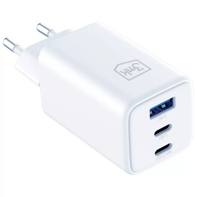 3MK Charger Hyper GaN 65W QC4+ — USB GaN 65W pikalaturi QC4+-tuella