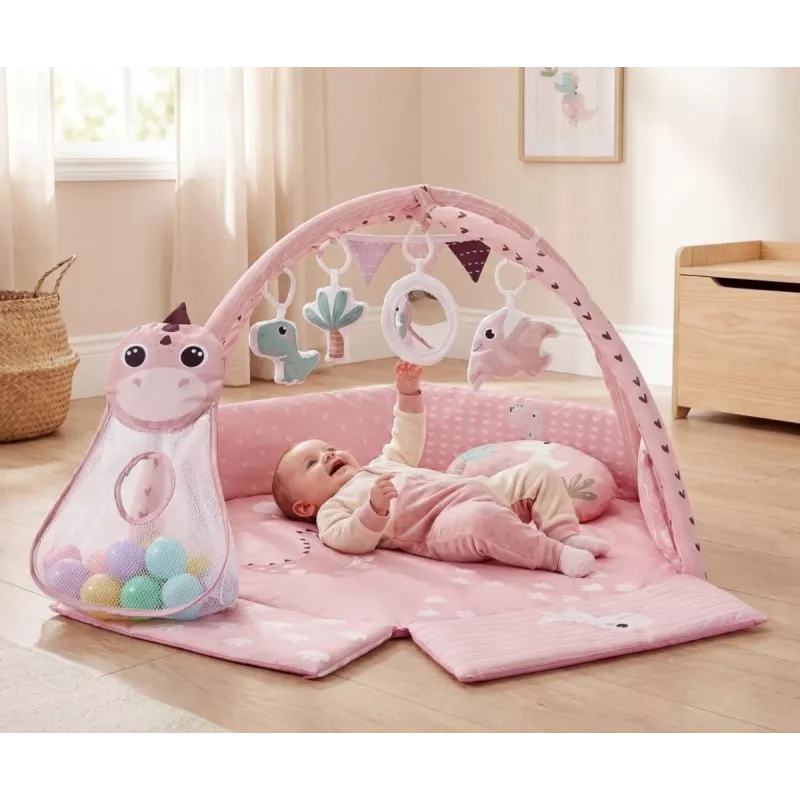 Oppimisleikkimatto Dino Pink TinyMini vaaleanpunainen