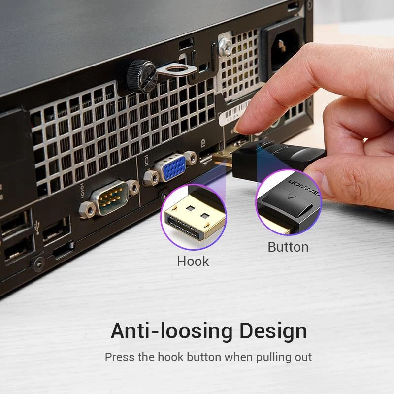 Kaapeli DP–HDMI 2M/SCHWARZ musta Hadbh Vention