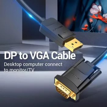 DP–VGA-kaapeli 2M/SCHWARZ musta Hblbh Vention