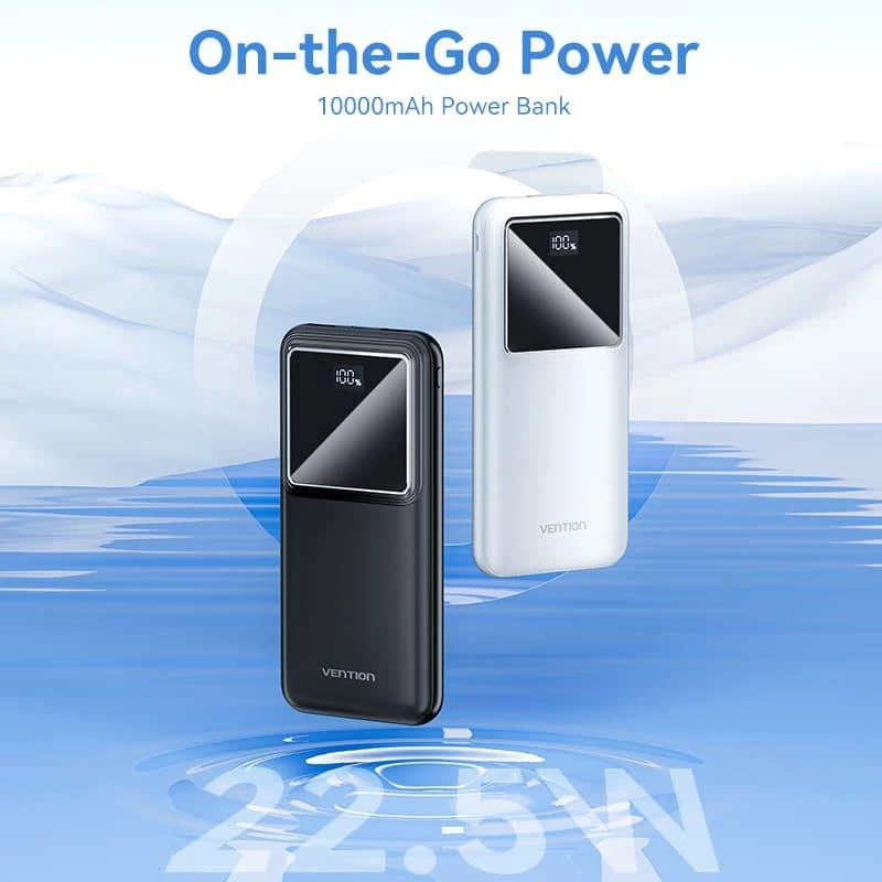 Powerbank USB 10000MAH 22.5W/SCHWARZ musta FHKB0 Vention