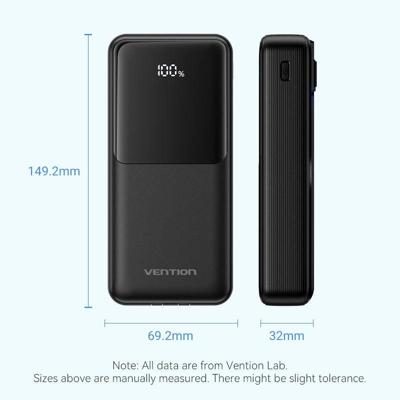 Powerbank USB 20000MAH 22.5W/SCHWARZ musta FHPB0 Vention