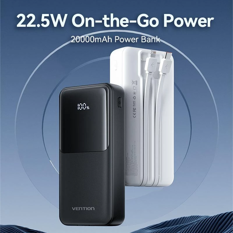 Powerbank USB 20000MAH 22.5W/WEISS valkoinen FHPW0 Vention