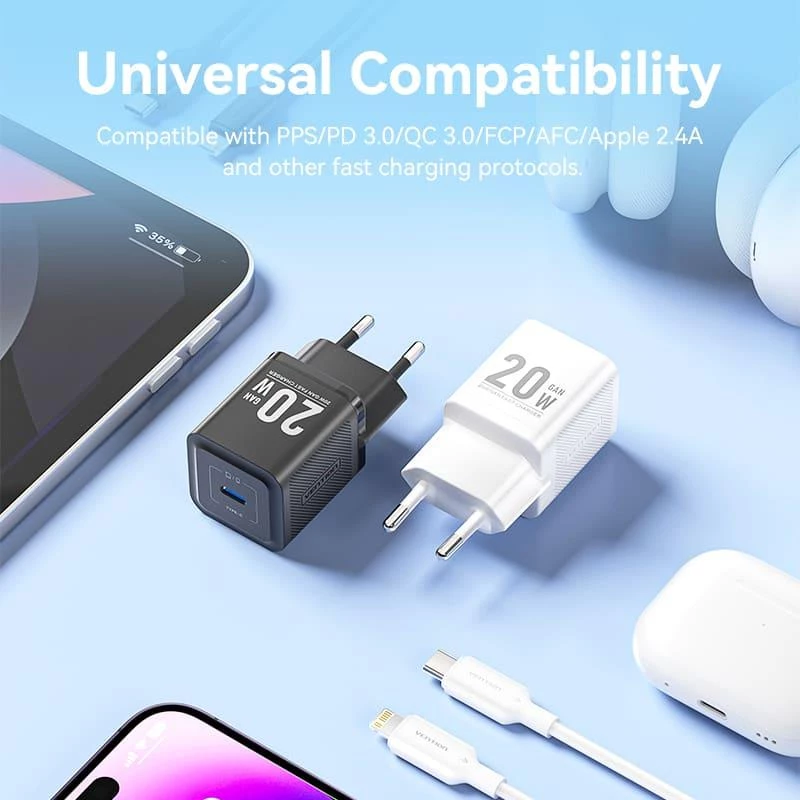 USB-C-verkkolaturi 20 W TZ-FEPW0-EU-02 Vention