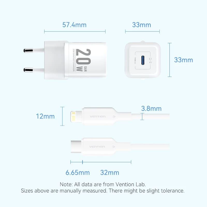 USB-C-verkkolaturi 20 W TZ-FEPW0-EU-02 Vention