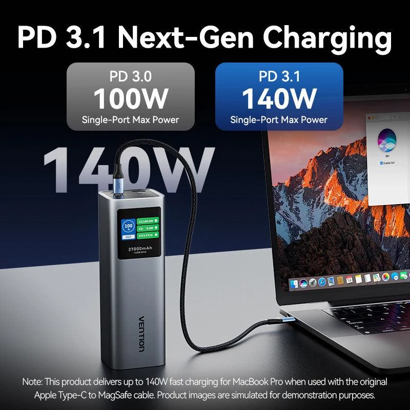 Varavirtalähde USB 27000MAH 140W/FKEH0 Vention