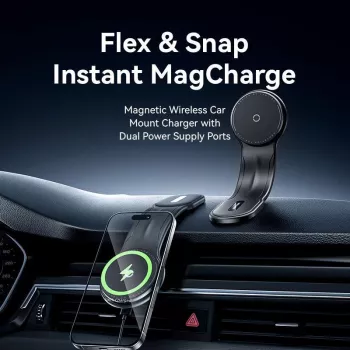Mobiili autolaturi magneettinen/langaton musta KSJB0 Vention