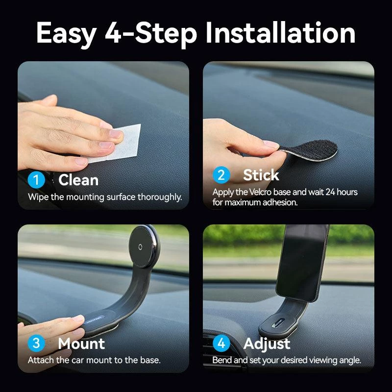 Mobiili autolaturi magneettinen/langaton musta KSJB0 Vention