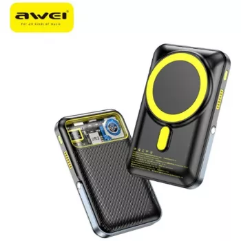 Powerbank Awei PA-10 10000 mAh induktiivinen MagSafe musta