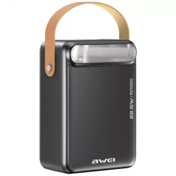Powerbank Awei P102K 80000 mAh 22,5W PD, 2× USB-C ja 3× USB-A, musta