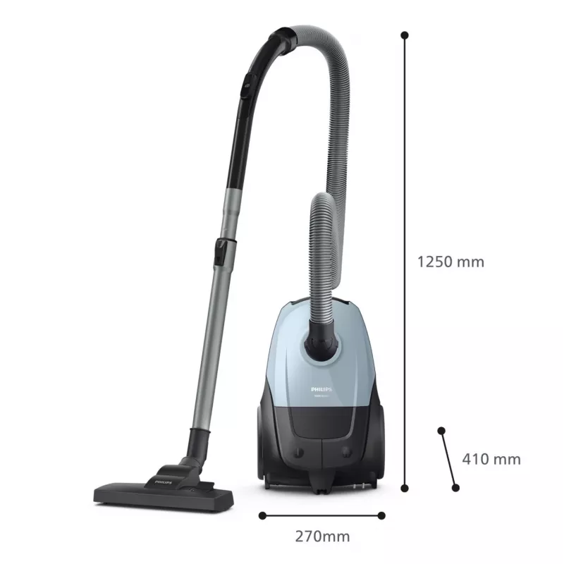 Philips 2000 series XD1142/10 pölynimuri — 800 W, 3 L pölypussi, HEPA-suodatin, kuivaimurointi