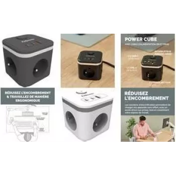 Fellowes Power Cube pistorasiakuutio, tyyppi E, valkoinen - markkina: F - 1 kpl (100137170)