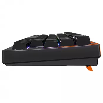 Mekaaninen pelinäppäimistö Cherry K5 PRO TMR COMPACT — 65 % AZERTY, USB langallinen, RGB-taustavalo, musta/oranssi