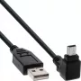 InLine USB 2.0 kaapeli USB A uros – Mini-USB B uros, 90° ylöspäin taivutetut liittimet, 1,5 m, musta